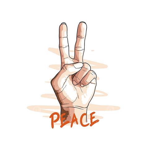 Peace Sign Hand Vector Hd Images, Hand In Peace Sign With Brush ...