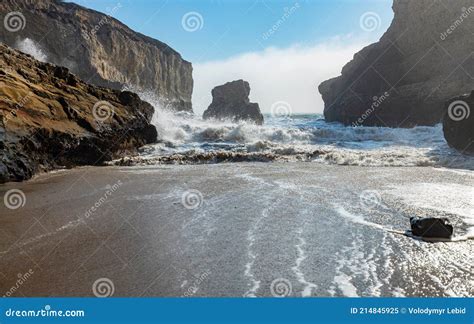 Shark Fin Cove, Beautiful Beach Landscape on the Coast of the ...
