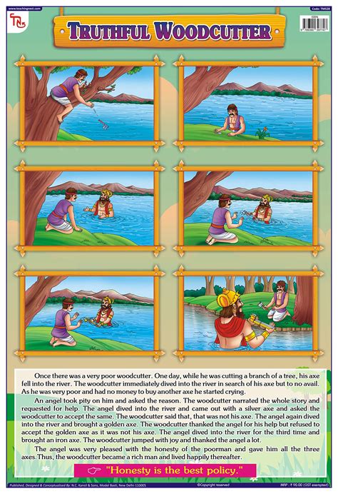 Tms28e Teachingnest Truthful Woodcutter Chart English Moral Story ...