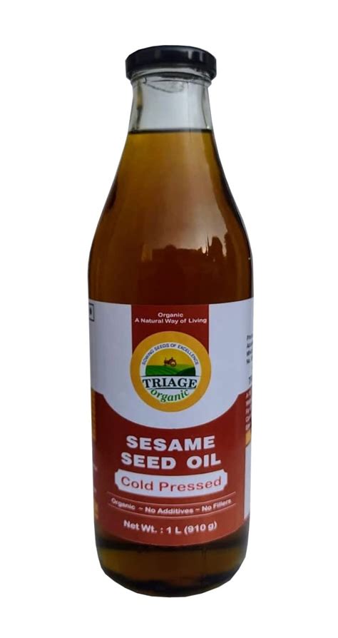 Triage Organic Cold Pressed Sesame Seed Oil 1 Litre : Amazon.in ...