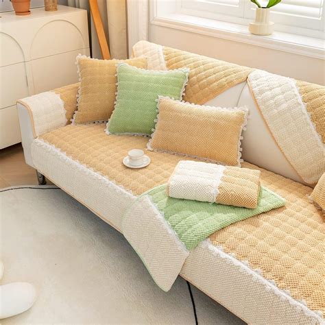 Fabrella Quilted Non-Slip Sofa Cover Mat - Royal Gold