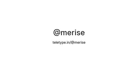 @merise — Teletype