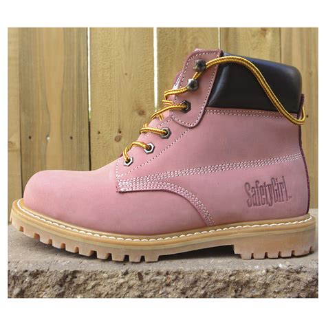 SafetyGirl Steel Toe Waterproof Womens Work Boots - Light Pink | Womens ...