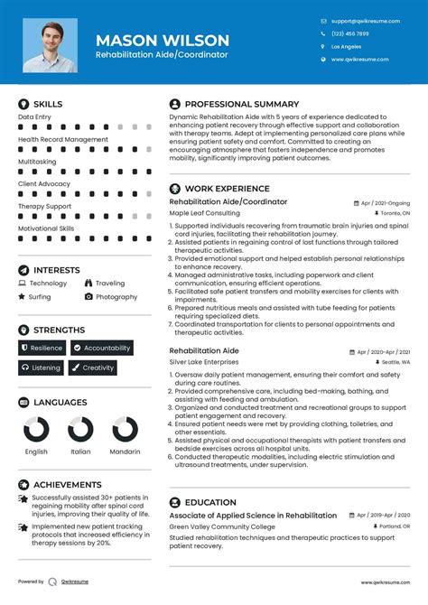 10+ Rehab Aide Resume Samples & Templates for 2025