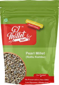 GJ Millet Mart Pearl Millet Whole Grain, Nattu Kambu - 500g Pearl ...