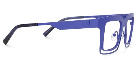 Evan Rectangle Blue Frame Eyeglasses for Males | Zeelool