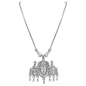 Sasitrends Oxidized German Silver Plated Traditional Chain Pendant ...