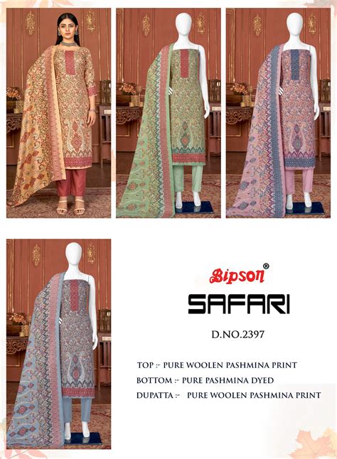 Bipson Safari 2397 Wool Designer Pashmina Dress Collection