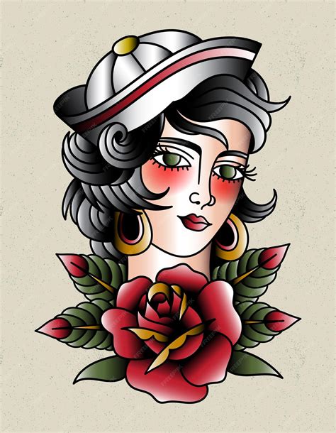 Neo Traditional Pin Up Girl Tattoo