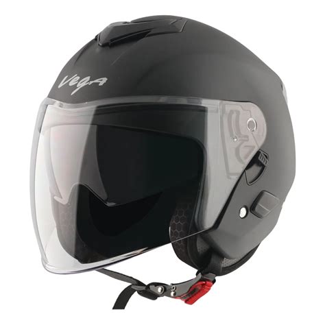 Vega Punch Solid Dull Black Half Face Helmet – Sparkly Helmets