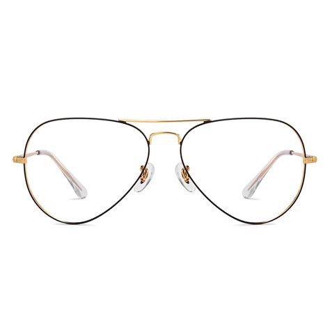 Gold Black Transparent Full Rim Aviator Vincent Chase SLEEK STEEL VC ...