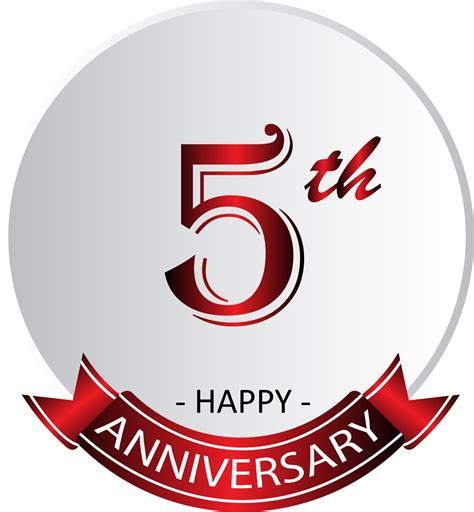 5th anniversary celebration label 13784647 PNG
