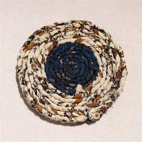 Upcycled Fabric Hand Braided Coaster