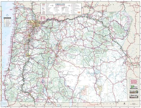 Oregon Road Map With County Lines