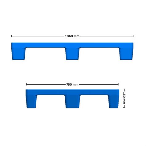 Roto Molded Plastic Pallets - 2 Way Entry LLDPE Blue Industrial Plastic ...