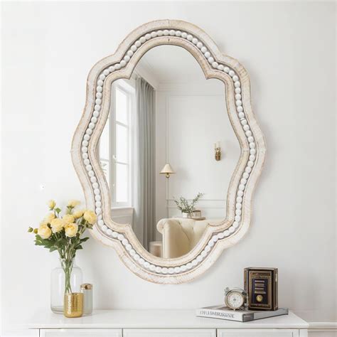 Elegant Scalloped Decorative Mirror with Unique Designed, Vintage ...