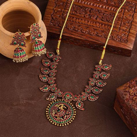 Buy Gold plated Imitation Jewelry Set AD Jhumka Earring - Griiham