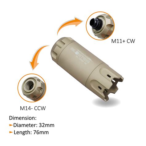 ACETECH-Blaster- Tan Color Muzzle Flame Tracer with M14- CCW and M11 ...