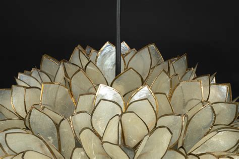 1 of 5 Capiz Shell Lotus Ball Chandelier Pendant Light Germany, 1960s ...