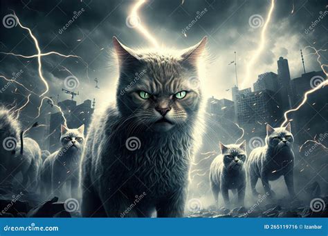 Evil Cats Dominating The World Illustration Generative Ai Royalty-Free ...
