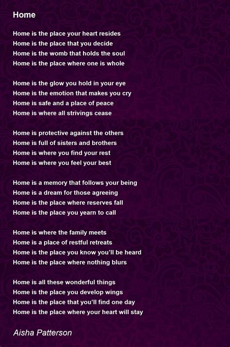 Home Poem by Aisha Patterson - Poem Hunter