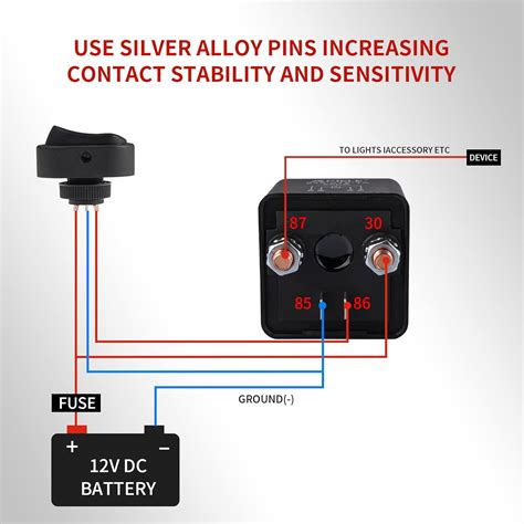 Buy APIELE Continuous Duty Relay 12V DC 250A 4 Pin SPST On/Off Split ...