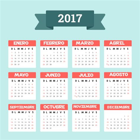 Calendario 2017 para imprimir: ¡Organiza tu año fácilmente!