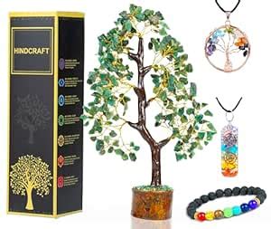 Buy HindCraft Green Aventurine Crystal Tree - Good Luck Showpiece ...