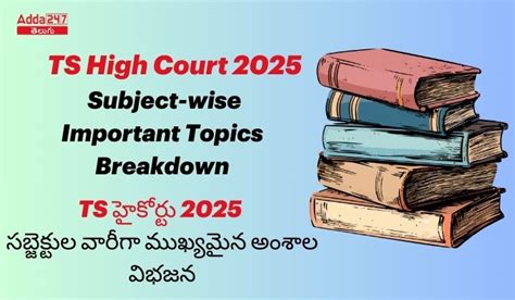 TS High Court 2025 Subject-wise Important Topics Breakdown