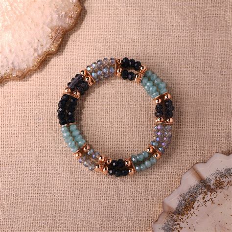 Accessorize London Women's Multi Facet Bead Stretch Bracelet ...