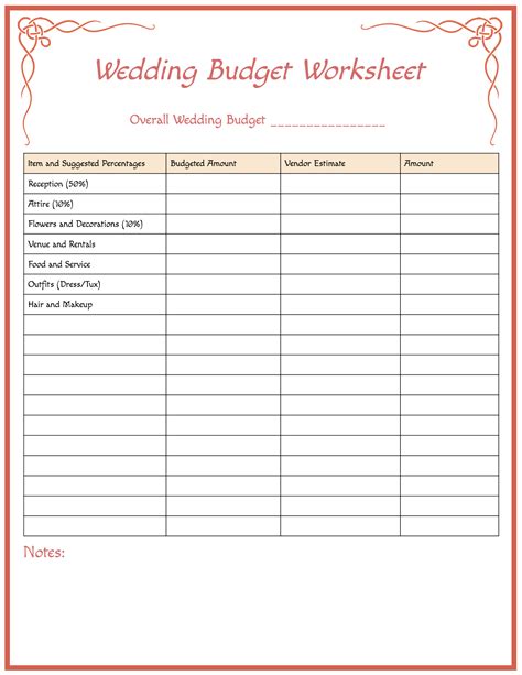 Free Printable Wedding Planner Worksheets