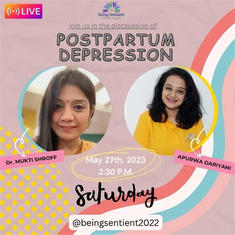 Join us tomorrow at 2:30 PM to understand How Postpartum Depression looks like and how we as a ...
