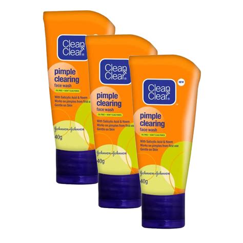 Clean & Clear Pimple Clearing Face Wash, 40g Pack of 3 – KartWalk