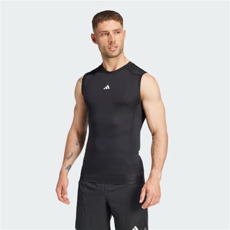 adidas TECHFIT Compression Training Sleeveless Tee - Black | adidas India