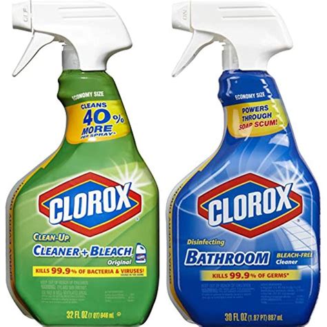 Clorox Cleaner 32oz, All Purpose with Bleach, And Clorox Bathroom ...