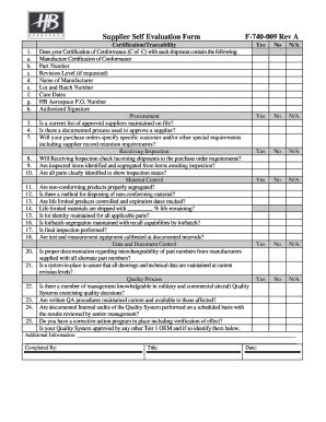 Vendor Evaluation Form Free Download | pdfFiller