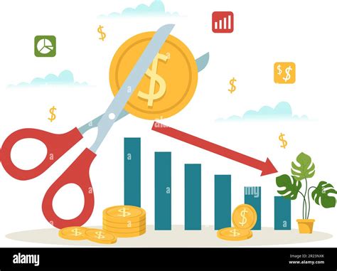 Cost Reduction Vector Illustration with Decrease, Price Minimising or ...