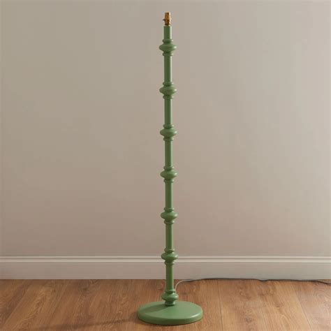 Green Wooden Turned Spindle Floor Lamp Base Only - Home Living
