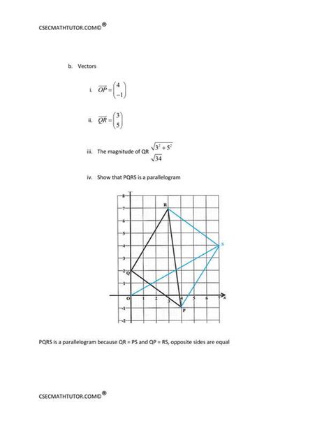 CSEC Math Vectors 的图像结果