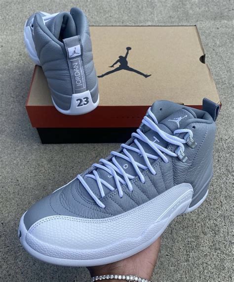 Grey and white jordans 12 discount