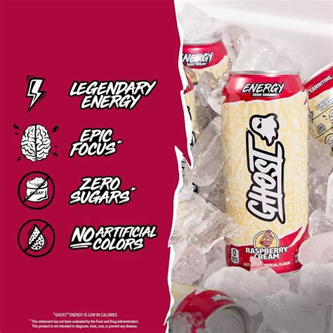 Ghost Zero Sugar Raspberry Cream Energy Drink - Shop Sports & energy ...