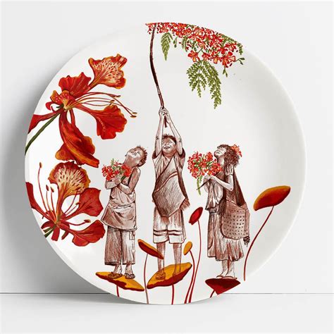 Shop Wall Decor Plates | Gulmohar Tree | Decor Plate | 10" – The Plated ...