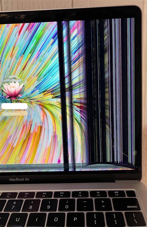 Bottom Right Crack Causes Vertical Bars on MacBook Air