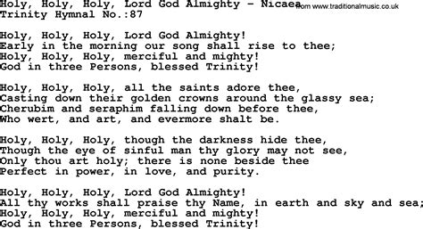 Trinity Hymnal Hymn: Holy, Holy, Holy, Lord God Almighty--Nicaea ...