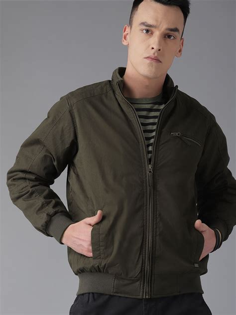Roadster Men Olive Green Solid Bomber Jacket - Price History