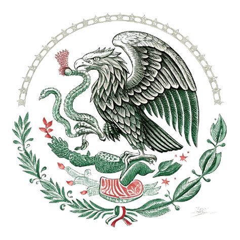 An Artistic Rendition Of Mexico S Eagle And Snake Emblem, Mexican Eagle ...
