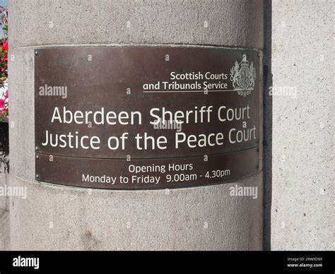 ABERDEEN, UK - SEPTEMBER 14, 2023: Aberdeen Sheriff Court Justice of ...