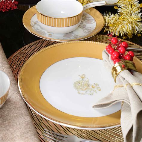 Porcelain Dinner Set 21 Pc | Mustard Iris | Ichkan – ICHKAN by Day To Day