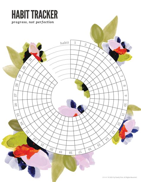 Habit Tracker Printable Circle - Printable Free Templates