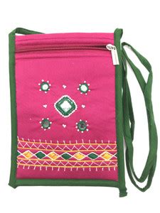 SriShopify Handicrafts Pink Sling Bag Handicrafts Women's Mobile Phone ...